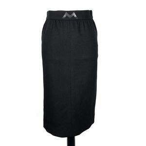 Louis Feraud Paris Vintage Black Wool High Waist Pencil Skirt Size US 8 FR 40